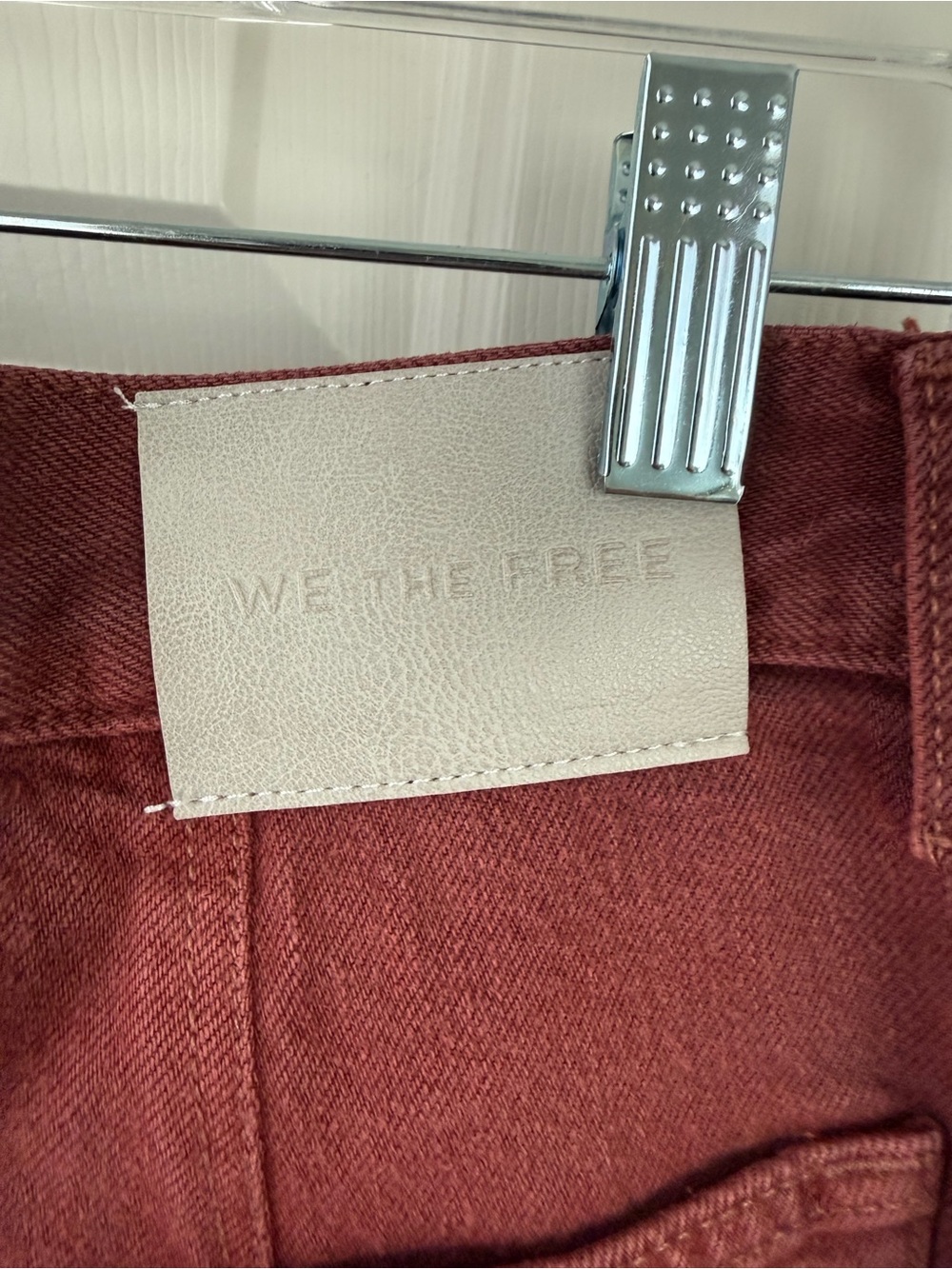 We The Free Wide-Leg Jeans in Washed Terracotta Red - Picture 7 of 8